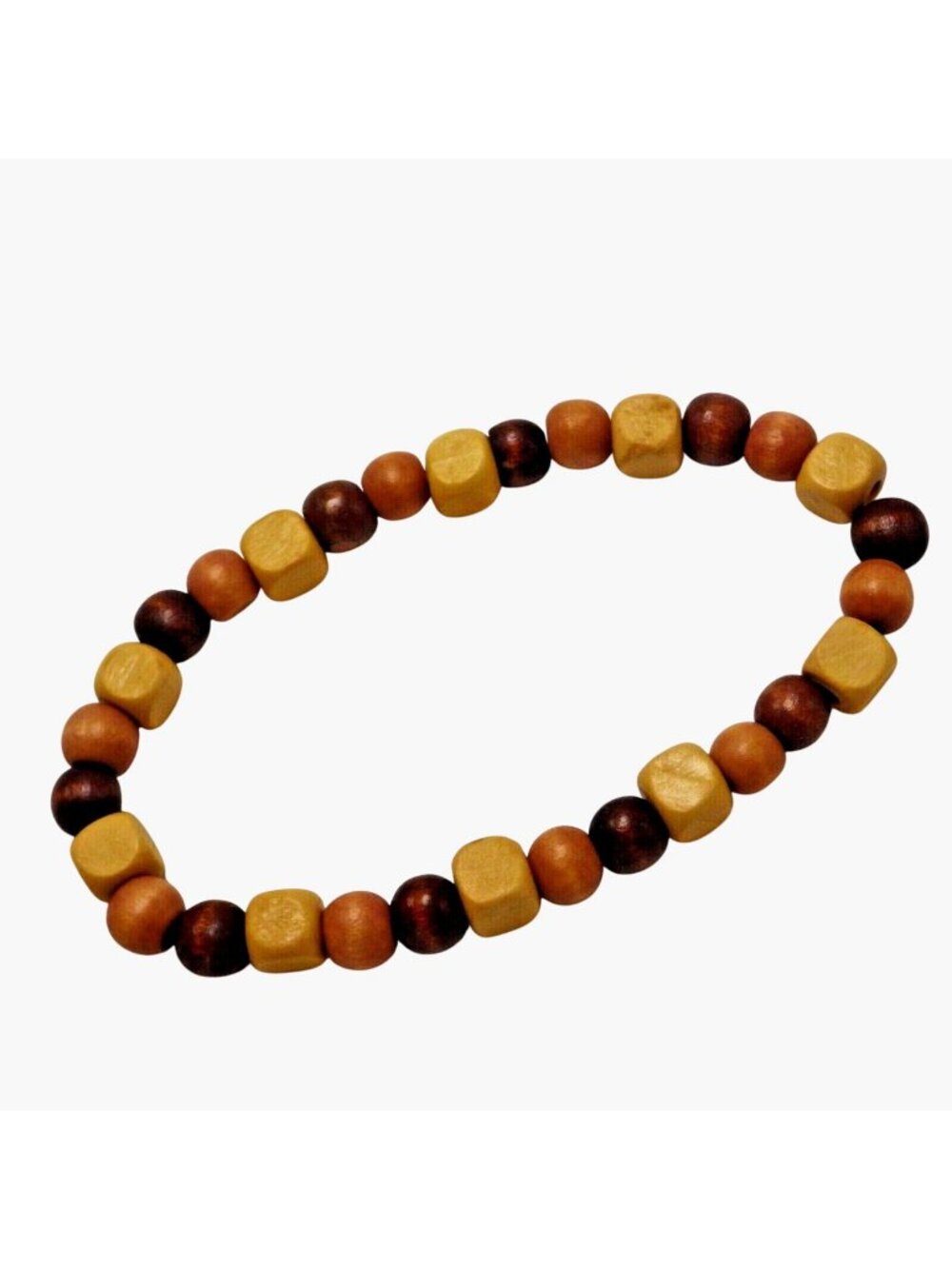 Wood Bead Anklet Bracelet stretch Bead 10 inch Beachy Spring break Tropical
